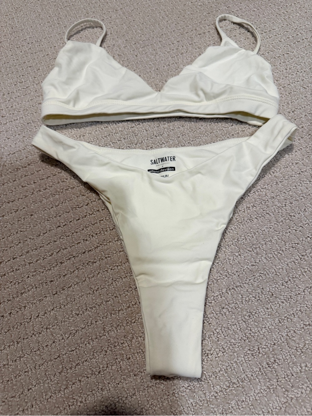 Saltwater Cream Triangle Bikini Set - Minimalist Two-Piece Swimwear
